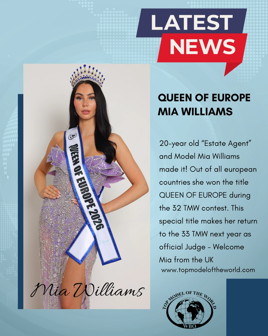 Queen-of-europe-mia-williams-Top-Model-of-the-world Queen of europe mia williams Top Model of the world news